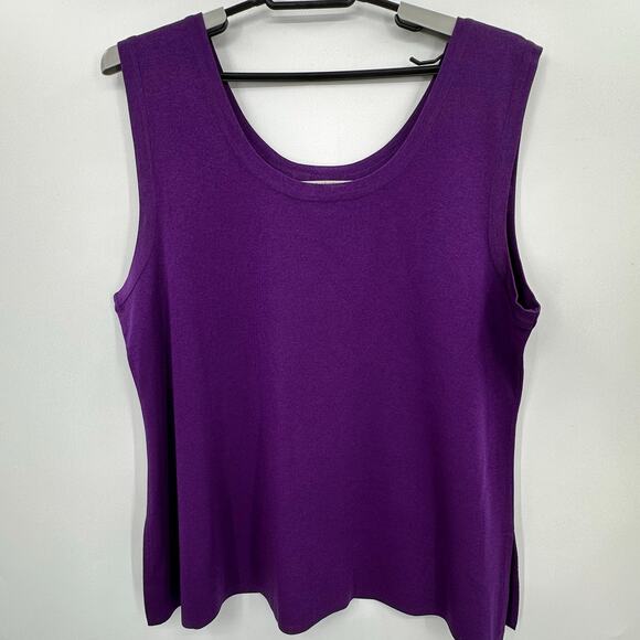 Misook 1X Black & Purple Knit Tank Top And Cardigan Jacket Set Quiet Luxury - Picture 7 of 9